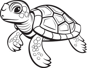 Sleek Turtle Outline Whimsical Graphic Symbol Whimsical Lineart Turtle Emblem Minimalist Vector Icon