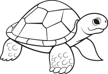 Clean Line Drawing of Turtle Modern Graphic Art Minimal Turtle Icon Simple Vector Representation