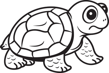 Chic Turtle Vector Design Whimsical Logo Approach Clean Line Drawing of Turtle Modern Graphic Art