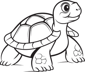 Stylish Turtle Symbol Clean and Simple Vector Art Chic Turtle Outline Whimsical Logo Perspective