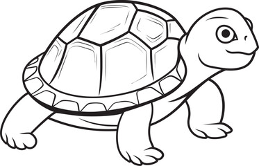 Elegant Turtle Badge Simple Logo Concept Whimsical Lineart Turtle Icon Minimalistic Representation