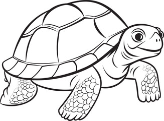 Clean Line Drawing of Turtle Contemporary Icon Sleek Turtle Outline Minimal Graphic Art