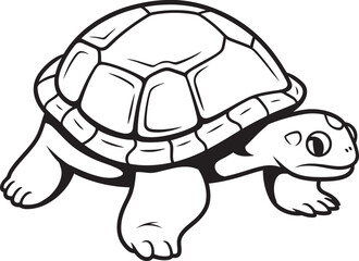 Sleek Turtle Outline Clean Vector Art Stylish Lineart Turtle Emblem Modern Graphic Design