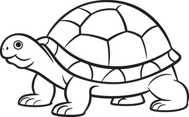 Whimsical Line Art Turtle Symbol Simple Icon Minimal Turtle Vector Design Stylish Graphic