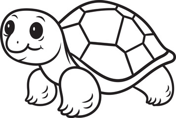 Minimal Turtle Vector Design Stylish Graphic Sleek Turtle Outline Clean Vector Art