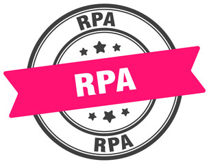 rpa stamp. rpa label on transparent background. round sign