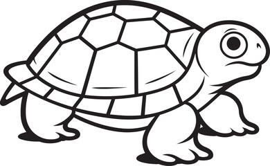 Simple Line Drawing of Turtle Whimsical Logo Minimalist Turtle Vector Design Clean Graphic Art