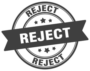 reject stamp. reject label on transparent background. round sign