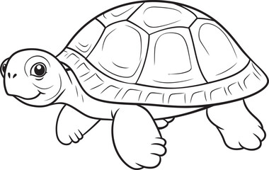 Elegant Line Art Turtle Emblem Minimal Vector Chic Turtle Outline Whimsical Graphic