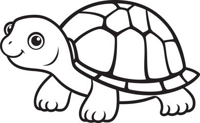 Clean Line Drawing of Turtle Chic Graphic Elegant Lineart Turtle Badge Simple Vector Design