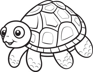 Chic Line Drawing of Turtle Clean Logo Icon Minimalist Turtle Symbol Stylish Vector Art