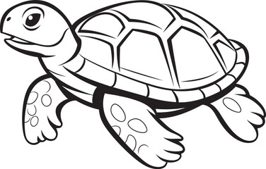 Elegant Turtle Icon Minimalistic Graphic Chic Line Drawing of Turtle Clean Logo Icon