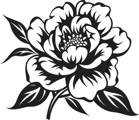 Minimalist Peony Icon Clean Art Elegant Lineart Peony Design Stylish Symbol