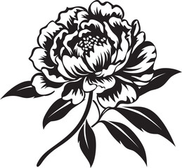 Whimsical Lineart Peony Emblem Minimalist Vector Minimalistic Peony Vector Stylish Graphic