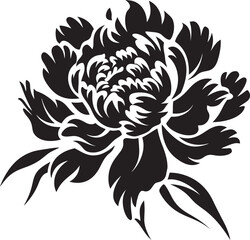 Elegant Lineart Peony Design Chic Logo Minimalistic Peony Logo Contemporary Graphic