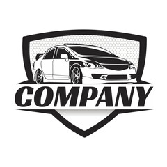 car logo design with concept sports vehicle icon silhouette vector