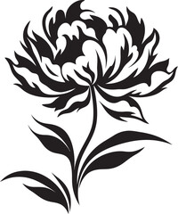 Minimalist Peony Icon Elegant Vector Art Whimsical Lineart Peony Icon Stylish Logo Concept