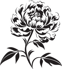 Elegant Peony Flower Vector Design Minimalist Art Concept Modern Peony Logo Chic Graphic Element