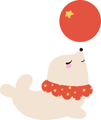 Clowncore cartoon animal circus vector illustration