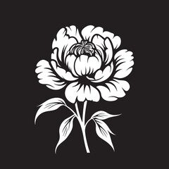 Whimsical Peony Icon Elegant Vector Illustration Sleek Peony Badge Contemporary Logo Design