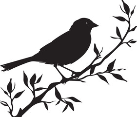 bird on a branch silhouette