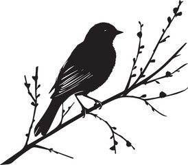 bird on a branch silhouette