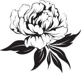 Simple Peony Icon Chic Graphic Design Clean and Stylish Peony Icon Minimalist Vector Approach