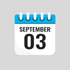 Icon page calendar day - 3 September