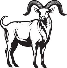 Stylish Ibex Icon Design Contemporary Vector Art Clean Line Art Ibex Elegant Graphic Element