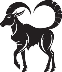 Whimsical Ibex Emblem Minimal Representation Modern Ibex Symbol Simple Logo Design