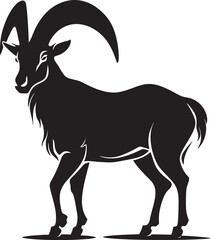 Chic Wild Ibex Graphic Stylish Vector Illustration Whimsical Ibex Emblem Minimal Representation