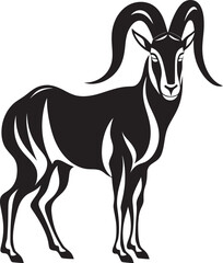 Simple Wild Ibex Graphic Minimalistic Vector Illustration Clean Line Art Ibex Stylish Badge Design