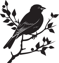 bird on a branch silhouette