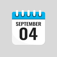 Icon page calendar day - 4 September