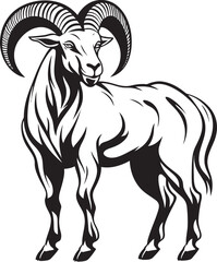 Minimal Ibex Symbol Clean Logo Illustration Elegant Ibex Emblem Modern Vector Element