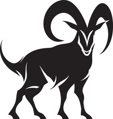 Whimsical Ibex Badge Clean Icon Design Minimal Ibex Symbol Stylish Logo Illustration