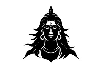 Lord Shiva face silhouette vector illustration