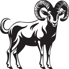 Stylish Ibex Icon Minimalistic Logo Illustration Whimsical Ibex Emblem Simple Vector Design