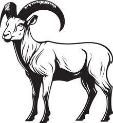 Clean Line Art Ibex Modern Illustration Sleek Ibex Badge Chic Logo Design