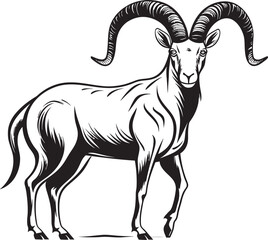 Clean Line Art Ibex Modern Vector Art Sleek Ibex Badge Chic Graphic Element