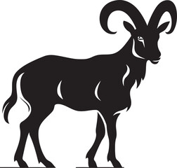 Elegant Ibex Outline Minimalistic Symbol Chic Ibex Badge Clean Vector Illustration