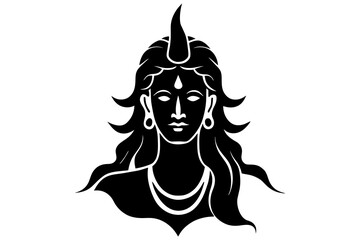 Lord Shiva face silhouette vector illustration