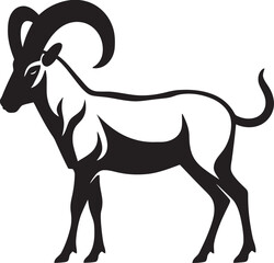 Chic Wild Ibex Logo Contemporary Graphic Design Sleek Ibex Badge Simple Icon Concept