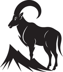 Clean Line Art Ibex Sleek Badge Minimalistic Ibex Symbol Chic Vector Art