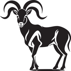 Clean Line Art Ibex Elegant Vector Illustration Stylish Ibex Icon Design Whimsical Logo Creation