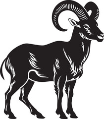 Chic Ibex Badge Minimalistic Graphic Element Clean and Stylish Ibex Design Whimsical Logo Concept