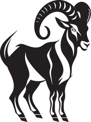 Stylish Ibex Icon Elegant Vector Art Whimsical Ibex Emblem Contemporary Logo Symbol