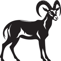 Simple Ibex Logo Stylish Emblem Elegant Ibex Outline Modern Vector Symbol