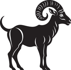 Chic Wild Ibex Logo Minimalistic Graphic Concept Simple Ibex Line Art Stylish Emblem