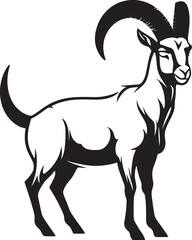 Simple Ibex Logo Chic Graphic Design Elegant Ibex Outline Sleek Logo Concept